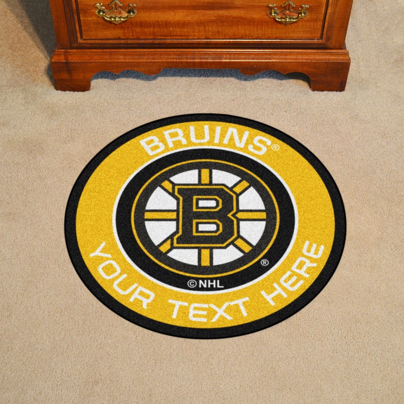 Personalized NHL Boston Bruins Decor Products Roundel Rug Etsy