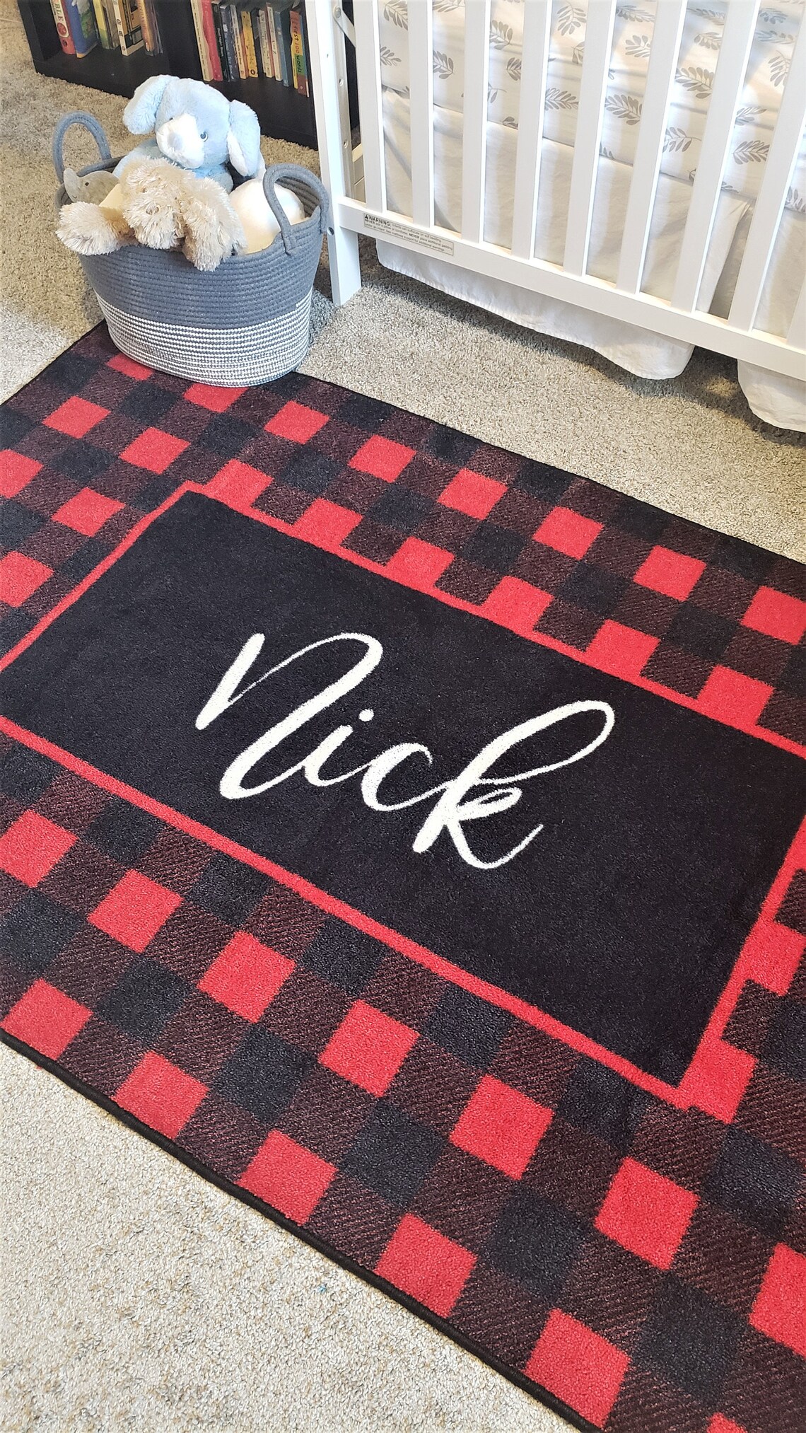 Buffalo Check Rug Personalized Nursery Rug Multiple Size Etsy