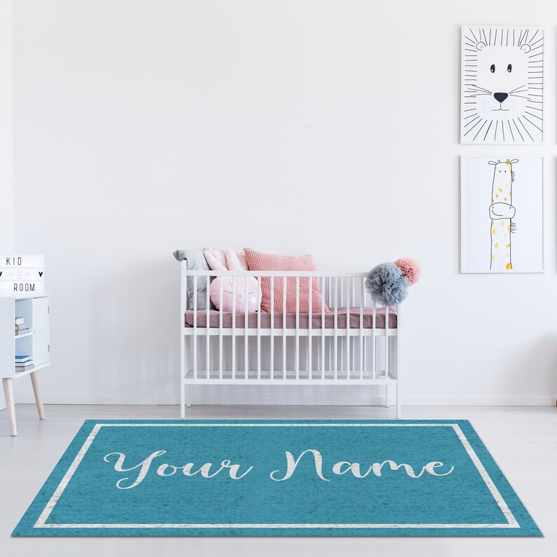 Custom Nursery Rug Name Rug Personalized Rug Nursery Decor Etsy