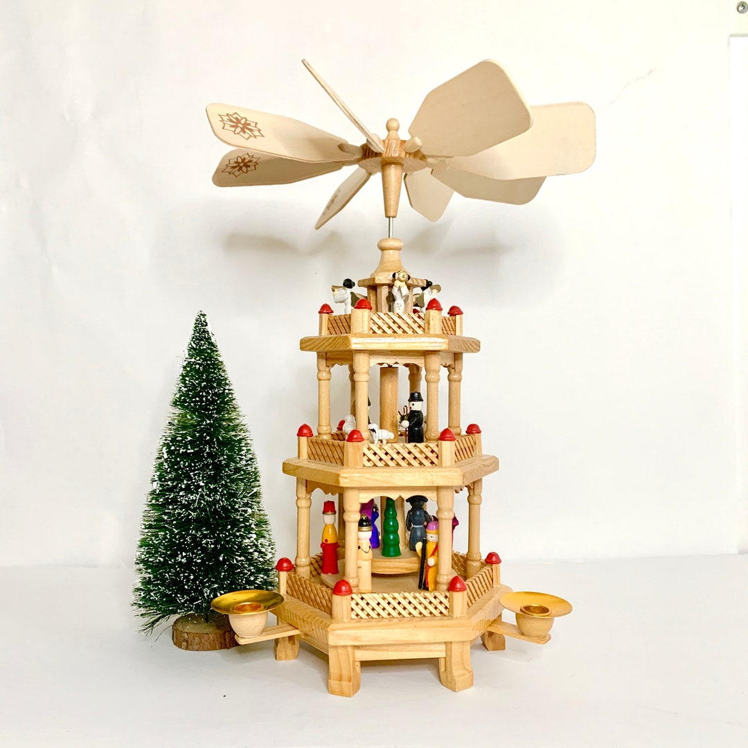 Vintage German Christmas Pyramid Traditional Three Tier Etsy