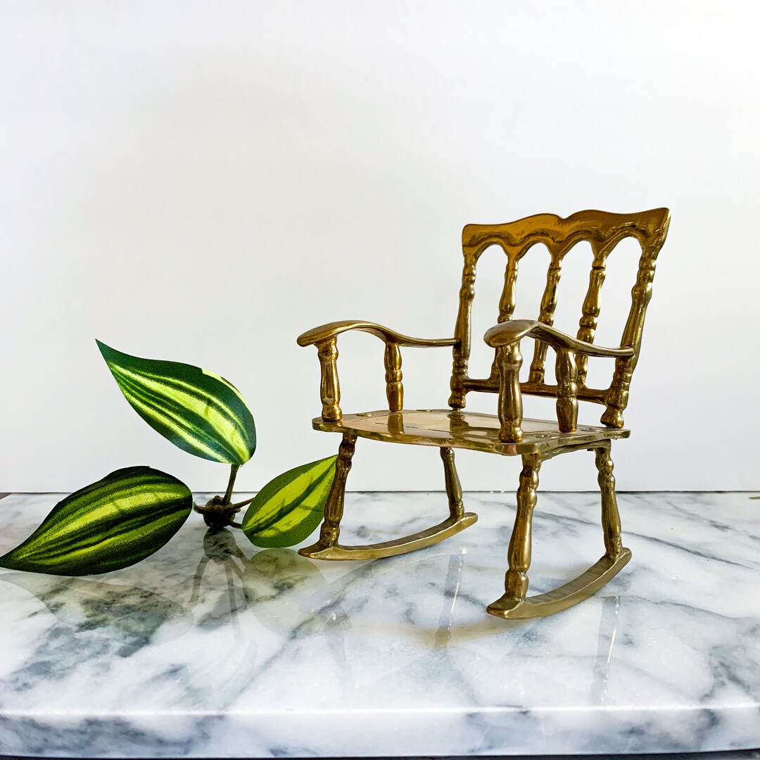 Decorative Vintage Brass Rocking Chair, Accent Piece, Doll Rocker - Etsy