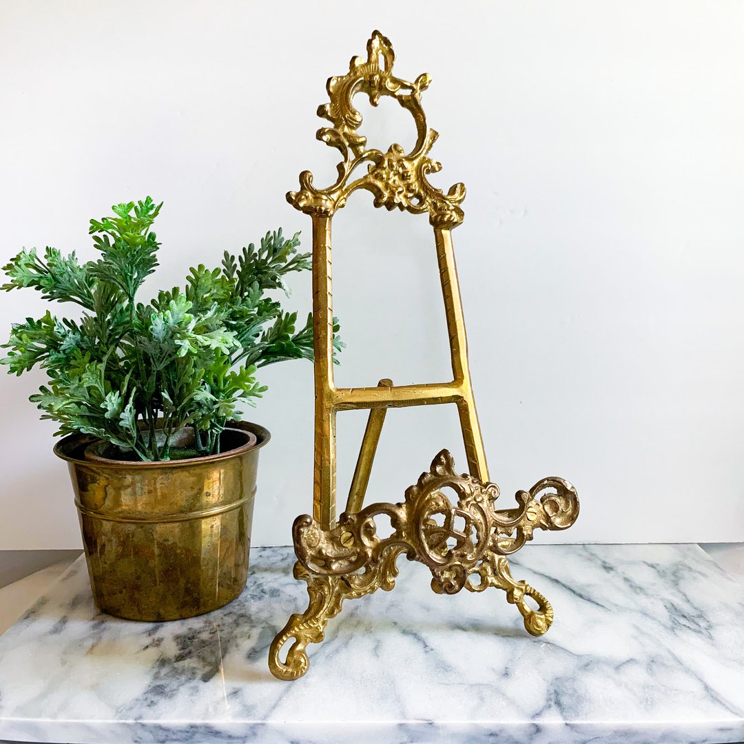 Ornate Victorian Brass Tabletop Easel, Parisian Glam Display Stand Etsy