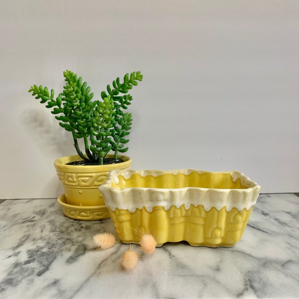 Pair of Yellow Planters, McCoy and UPCO Planters