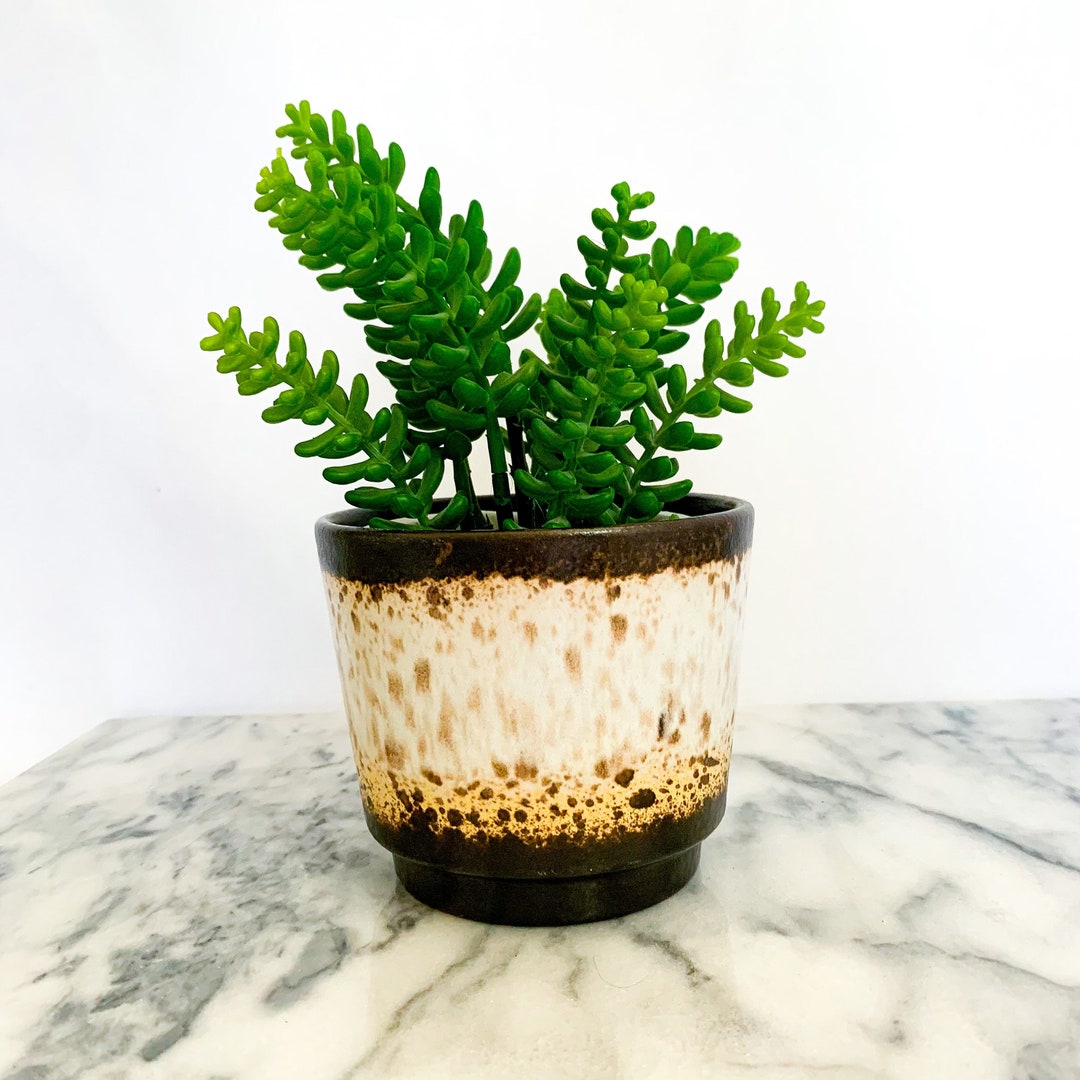 Vintage Scheurich Keramik Plant Pot, 806/12, Brown Speckled West German