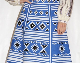 Embroidered skirt high waist Custom boho clothing Fashion bohemian clothes Ethnic Ukrainian embroidery Vyshyvanka