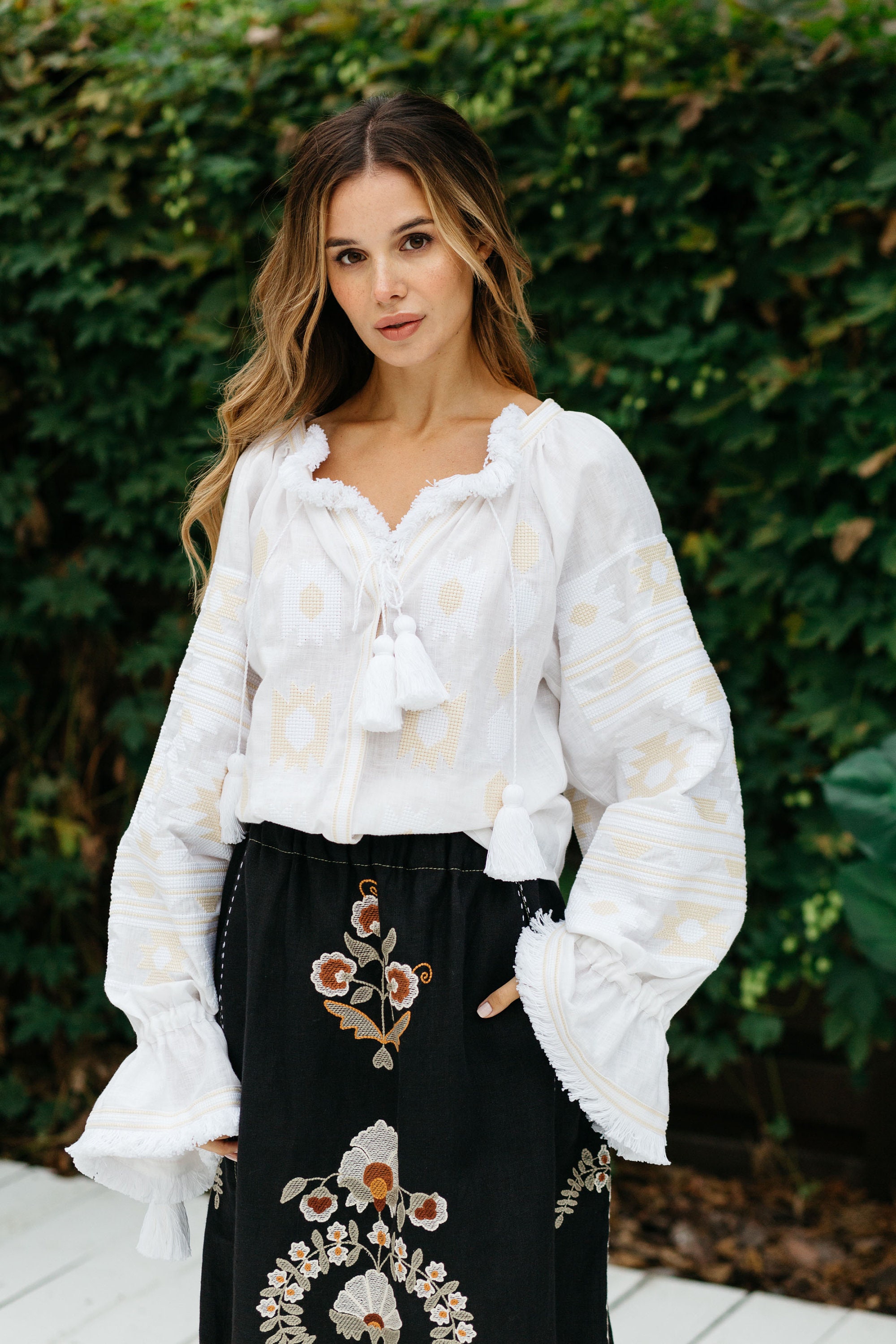 Patchouli embroidered linen skirt set Designer wedding guest Etsy