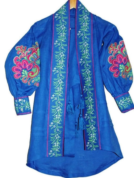 Girls wrap dress with floral Ukrainian embroidery Custom kids | Etsy
