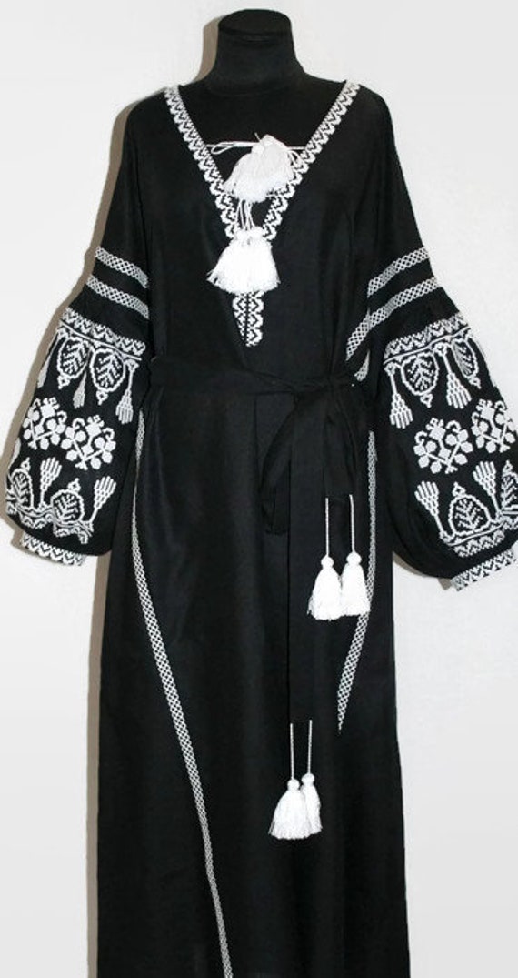 plus size black boho dress
