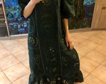 Nikol eyelet dress Ukrainian embroidered vyshyvanka dresses in S-M size