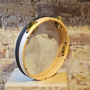 Tunable Frame Drum with Brass Cymbals (Tambourine)