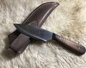 Jeff White JW Survivalist knife with leather sheath