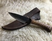Jeff White Trap 2 knife with leather sheath