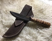 Jeff White Patch knife with leather sheath