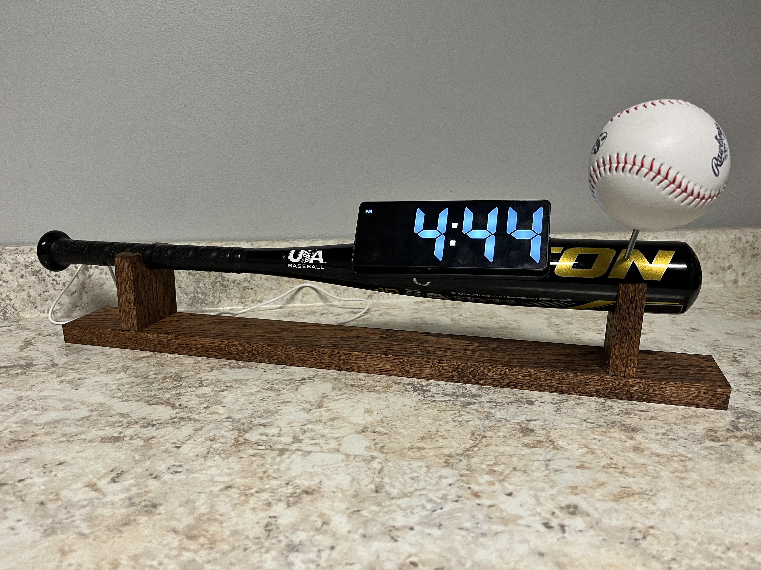 Cool Baseball Ruler Baseball Themed Digital Desk Clock With Real Bat and Ball - Etsy