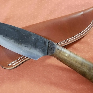 Jeff White Bush 1 Survival-Messer (Curly Maple W / Sheath) Artisan Handwerkermesser. Historisch korrekt.