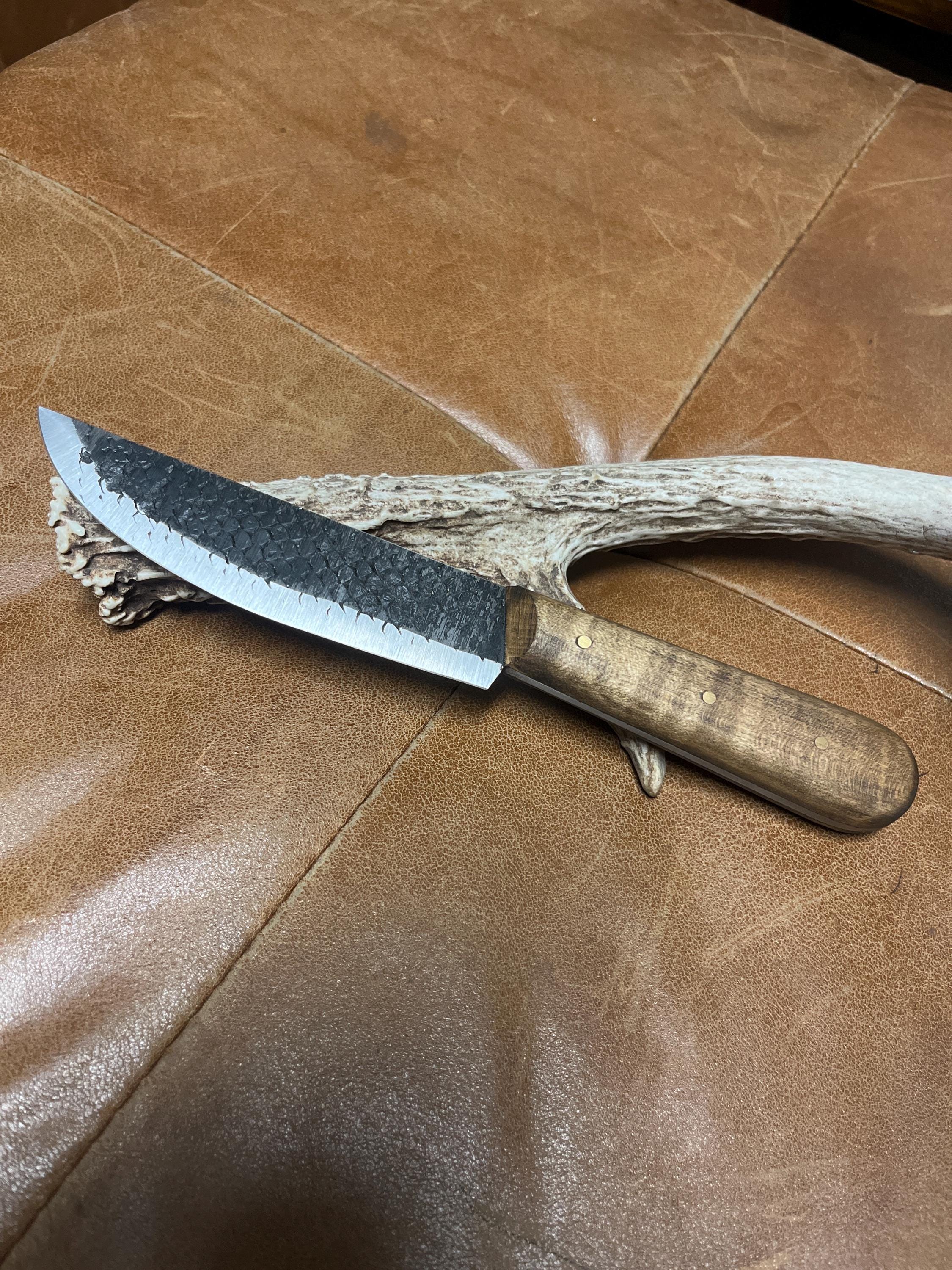 Bezalel Collective Horseshoe Rasp French Trade  Knife Curly Maple handle with or without sheath