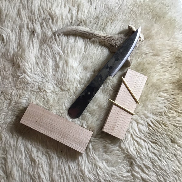 Jeff White Groomsman’s Gift Knife Blank and Wooden Handle Kit