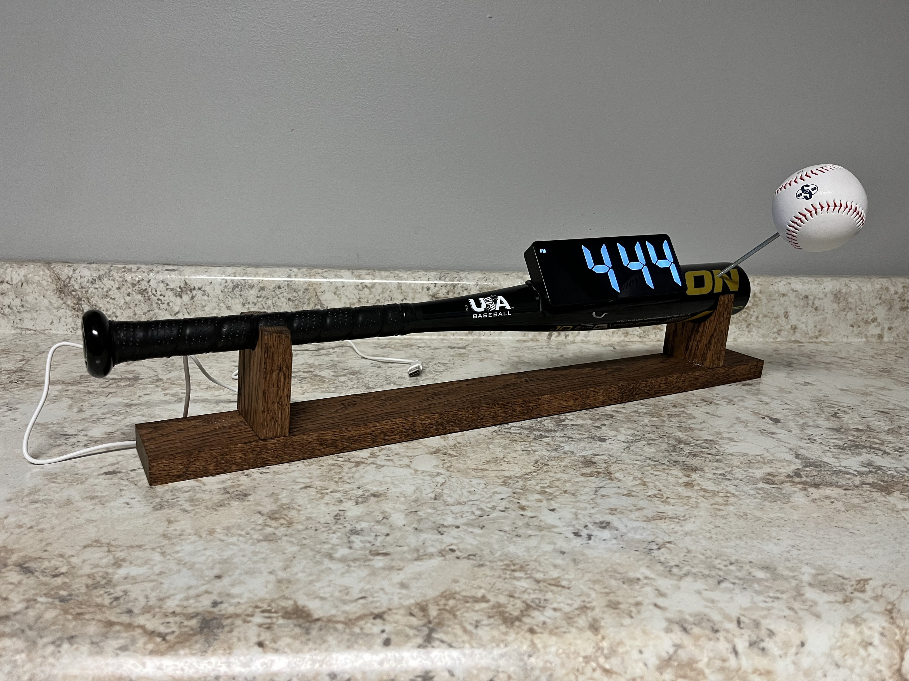 Cool Baseball Ruler Baseball Themed Digital Desk Clock With Real Bat and Ball - Etsy