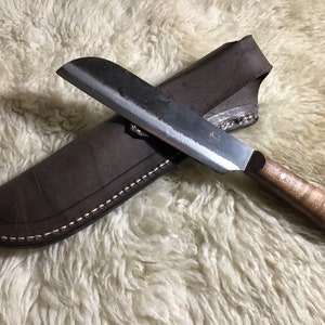 Jeff White Sheepsfoot-mes met leren schede