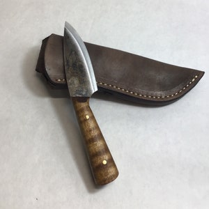 Jeff White Mini Bush Knife com bainha de couro