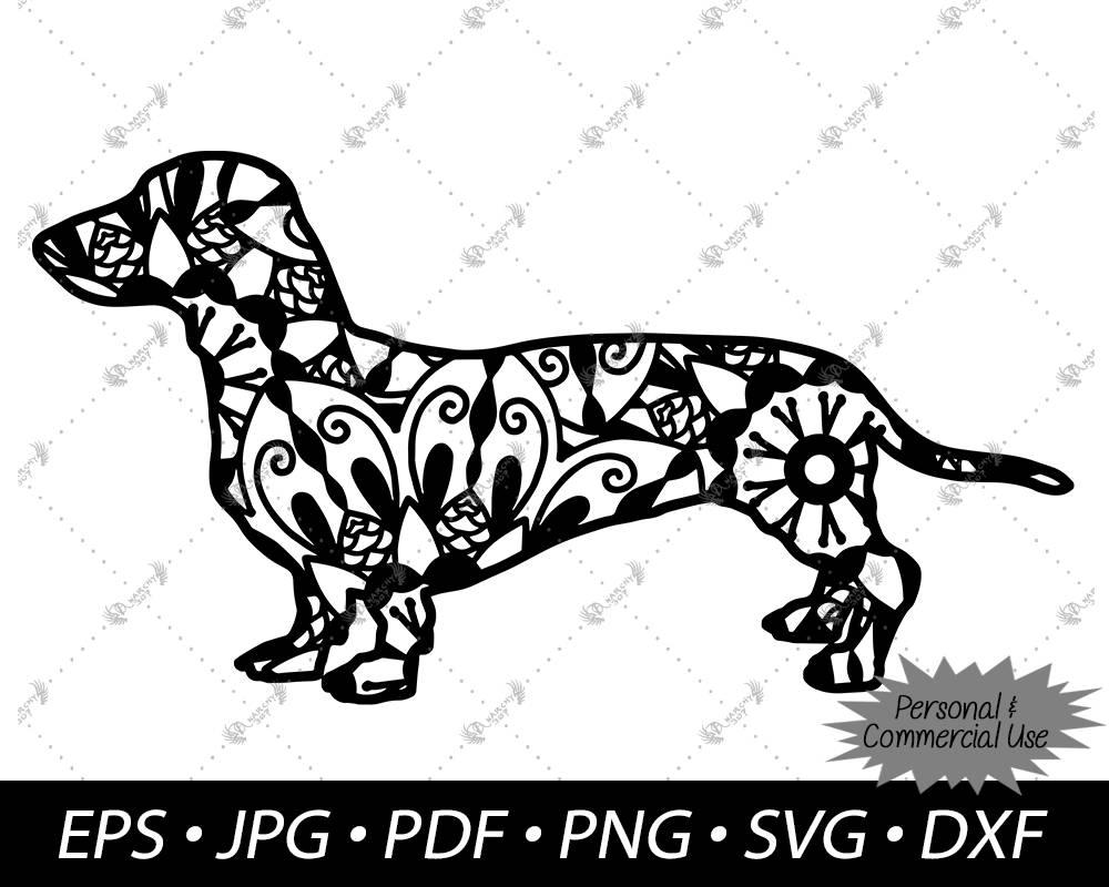 Download Dachshund Mandala Instant Download eps jpg pdf png svg dxf | Etsy