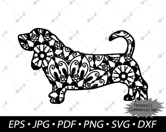 Download Basset Hound Mandala Instant Download eps jpg pdf png svg ...