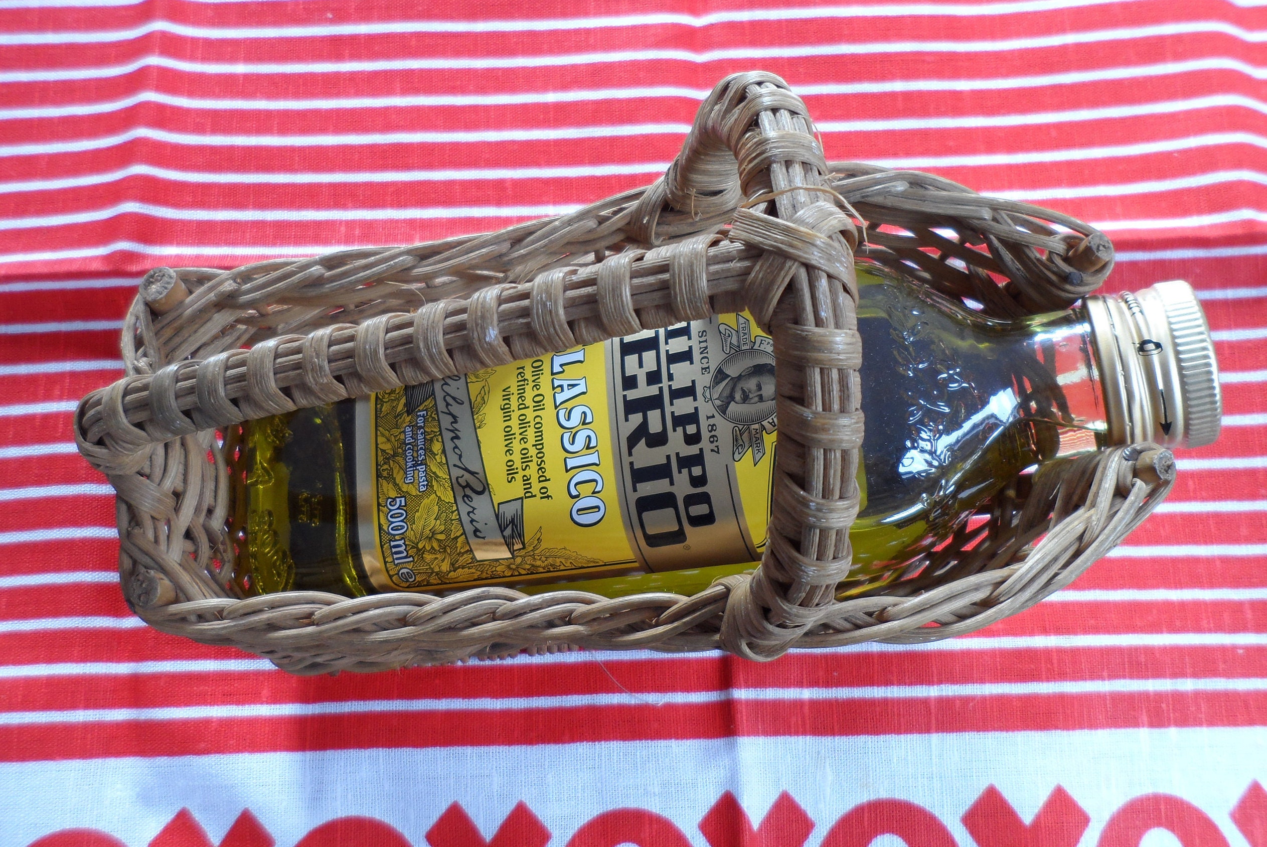Wicker Basket for Olive Oil Bottle. Basketry. Carrier. Pourer. Etsy