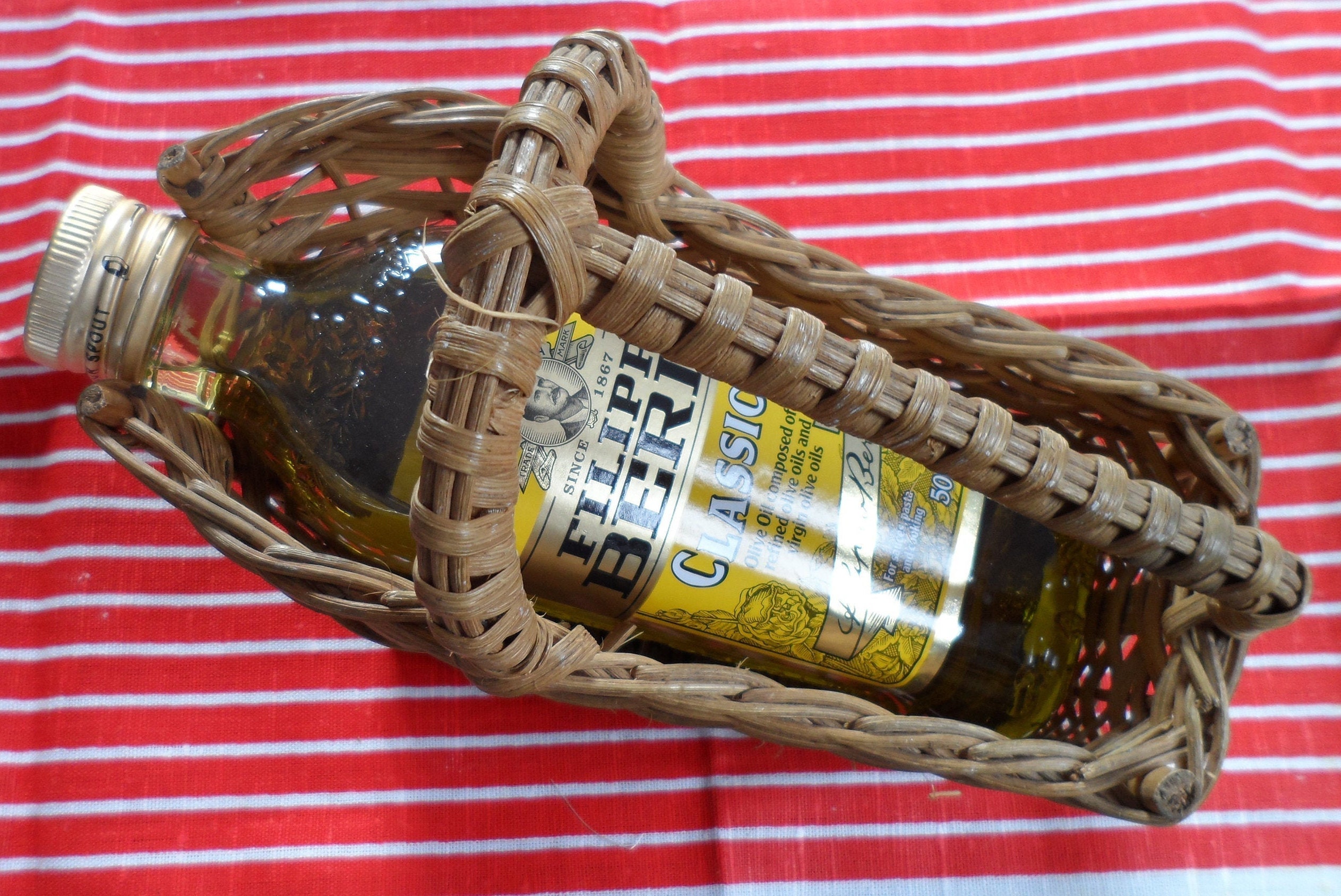 Wicker Basket for Olive Oil Bottle. Basketry. Carrier. Pourer. Etsy