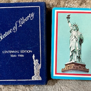 Cartas de jogar da edição centenária da Estátua da Liberdade, cartas de jogar vintage de 1986, novas em pacote lacrado, cartas de jogar vintage não utilizadas,