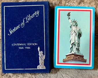 Statue of Liberty Centennial Edition speelkaarten, vintage 1986 speelkaarten, nieuw in verzegelde verpakking, vintage speelkaarten ongebruikt,