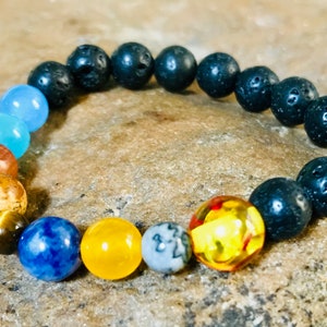 Essential Oil Diffuser Bracelet, Lava Rock Bracelet,  Celestial Bracelets,  Family Matching, Galaxy Bracelet, Rainbow Bracelet