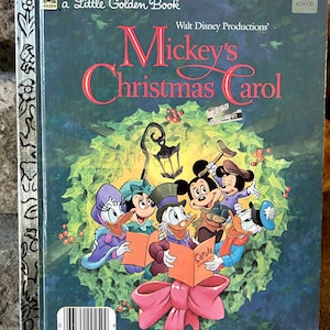 Vintage Little Golden Book, Mickey’s Christmas Carol, 1983, Vintage Disney, 1980s Disney Books