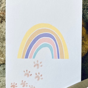 Cartão postal da ponte do arco-íris para download instantâneo, cartão de simpatia para animais de estimação, cartão da ponte do arco-íris em branco, download digital, cartão para impressão simples para perda de animais de estimação