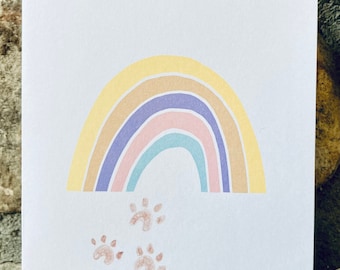 Instant Download Rainbow Bridge Postcard, Pet Sympathy Card, Blank Rainbow Bridge Card, Digital Download, Simple Pet Loss Printable Card