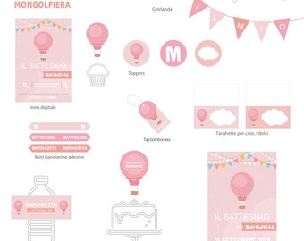 BALLOON party kit for birthday, baptism or communion - DIGITAL - PRINTED