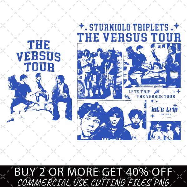 Sturniolo Triplets Iconic Png 2 Side, The Versus Tour 2023 Concert Ticket Vintage 90s Y2K Graphic png, Unisex Gift png