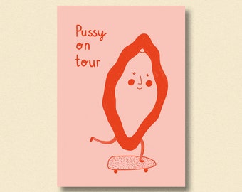 Pussy on tour | postcard