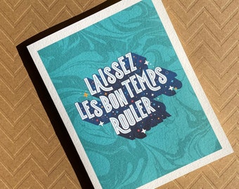 Louisiana Greeting Card - Laissez Les Bon Temps Rouler - A2 Card - Single Card or Set