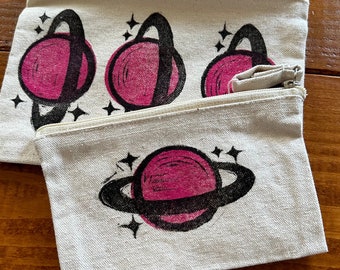 Pochette Space Zipper - Trousse Saturn - Trousse de maquillage Planet Print