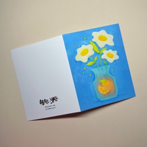 Carte de voeux fleur d'oeuf - bouquet de petit déjeuner - carte vierge A2 - une carte ou un ensemble image 3