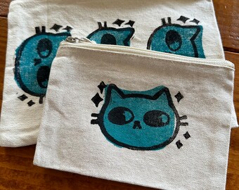 Pochette à fermeture éclair chat - Trousse à crayons Kitty - Trousse de maquillage à imprimé chaton