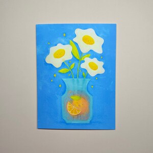 Carte de voeux fleur d'oeuf - bouquet de petit déjeuner - carte vierge A2 - une carte ou un ensemble image 4