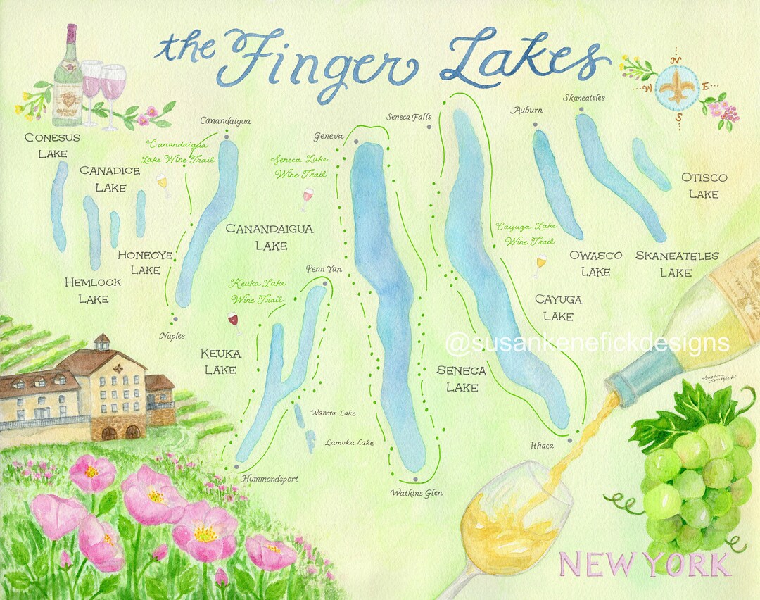 Finger Lakes Wine Trails Etsy