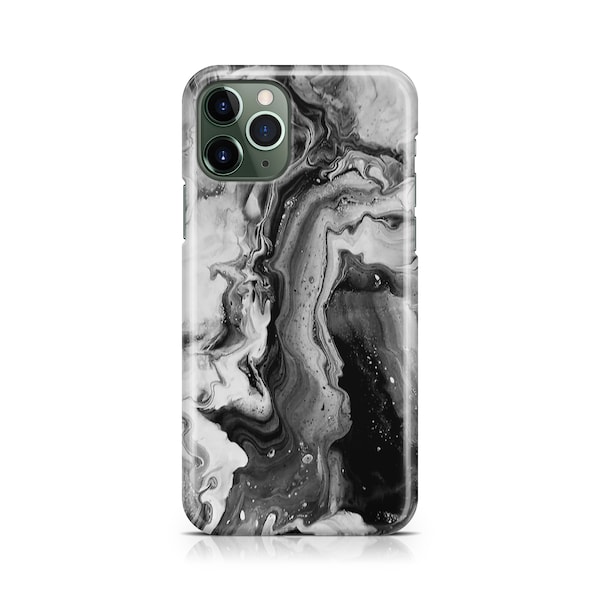 White & Black Marble Case - Apple iPhone 15, 14, 13, 12, 11, Pro Max, Pro, Plus, Mini, Xs Max, Xs, Xr, 8+, 8, 7+, 7, SE