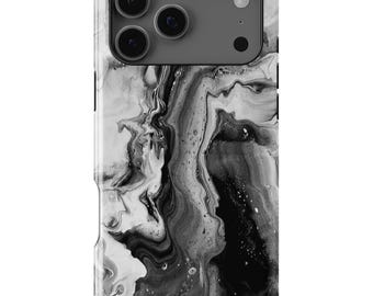 White & Black Marble Case - Apple iPhone 17, 16, 15, 14, 13, 12, 11, Pro Max, Pro, Plus, Mini, Xs Max, Xs, Xr,  SE