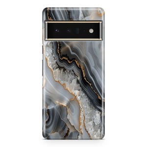 Black & White Quartz Case - Google Pixel 11, 10a, 10, 9a, 9, 8a, 8, 7a, 7, 6a, 6, 5, 4a 5g, 4a, 4, 3a, 3, Pro, Pro XL