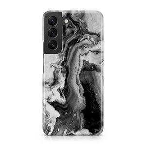 White & Black Marble Case - Samsung Galaxy S25, S24, S23, S22, S21, S20, S10, S9, Ultra, Plus, FE, Note 20, 10, 9, A73, A53, A33, A72, A52