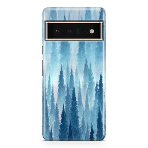 Blue Winter Forest Case - Google Pixel 10a, 10, 9a, 9, 9 Pro, 9 Pro XL, 8a, 8, 8 Pro, 7a, 7, 7 Pro, 6, 6a, 6 Pro, 5, 4a 5g, 4a, 4 XL, 3a xl