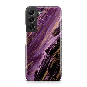 Purple Swirl Agate Case for Samsung Galaxy S26, S25, S24, S23, S22, S21, S20, S10, S9, Ultra, Plus, FE, Note 20, 10, 9, A73, A53, A33, A72