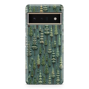 Embroidered Forest Case - Google Pixel 9a, 9, 9 Pro, 9 Pro XL, 8a, 8, 8 Pro, 7a, 7, 7 Pro, 6, 6a, 6 Pro, 5, 4a 5g, 4a, 4 XL, 3a xl, 3 xl